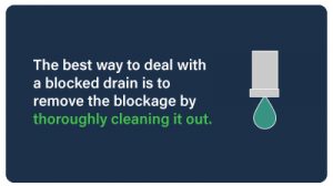 The best way to deal with a blocked drain is to remove the blockage by thoroughly cleaning it out.